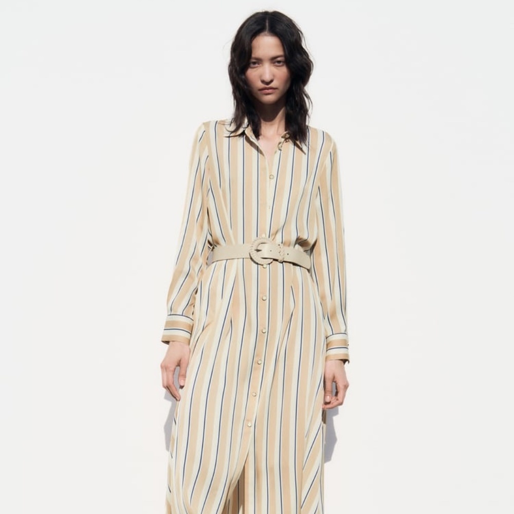 ZARA STRIPED SHIRT DRESS